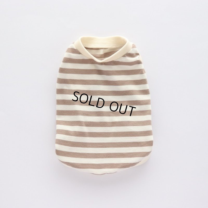 画像5: UVカット生地のボーダータンクトップ（モカ×オフホワイト） (5)