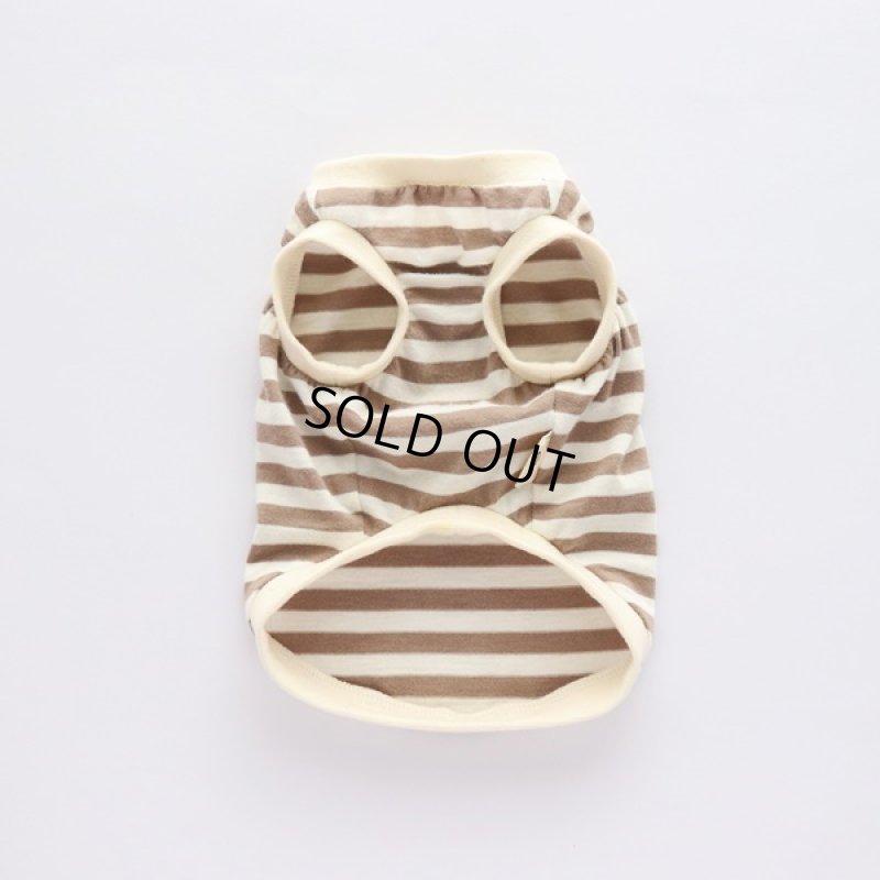 画像6: UVカット生地のボーダータンクトップ（モカ×オフホワイト） (6)