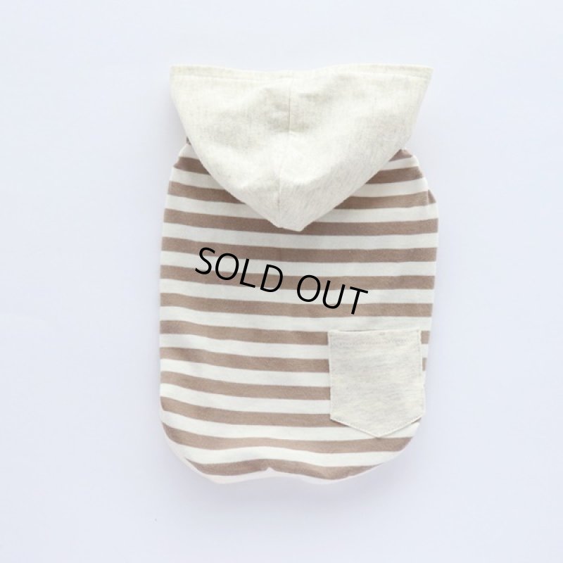 画像7: UVカット＆蚊よけ生地のフードつきタンクトップ（モカ×オフホワイト） (7)