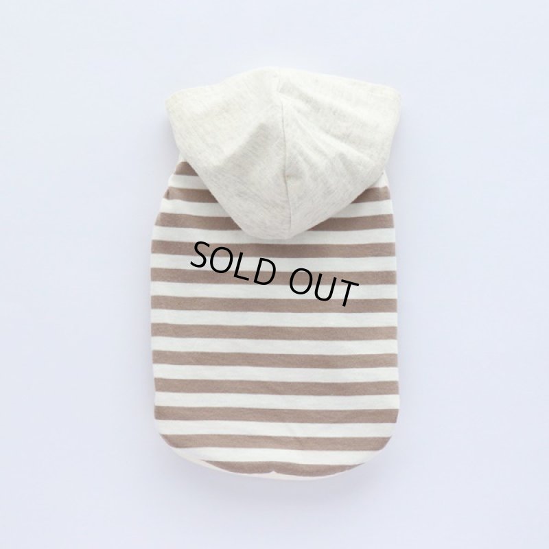 画像6: UVカット＆蚊よけ生地のフードつきタンクトップ（モカ×オフホワイト） (6)