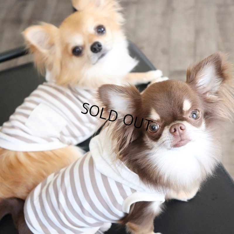 画像4: UVカット＆蚊よけ生地のフードつきタンクトップ（モカ×オフホワイト） (4)