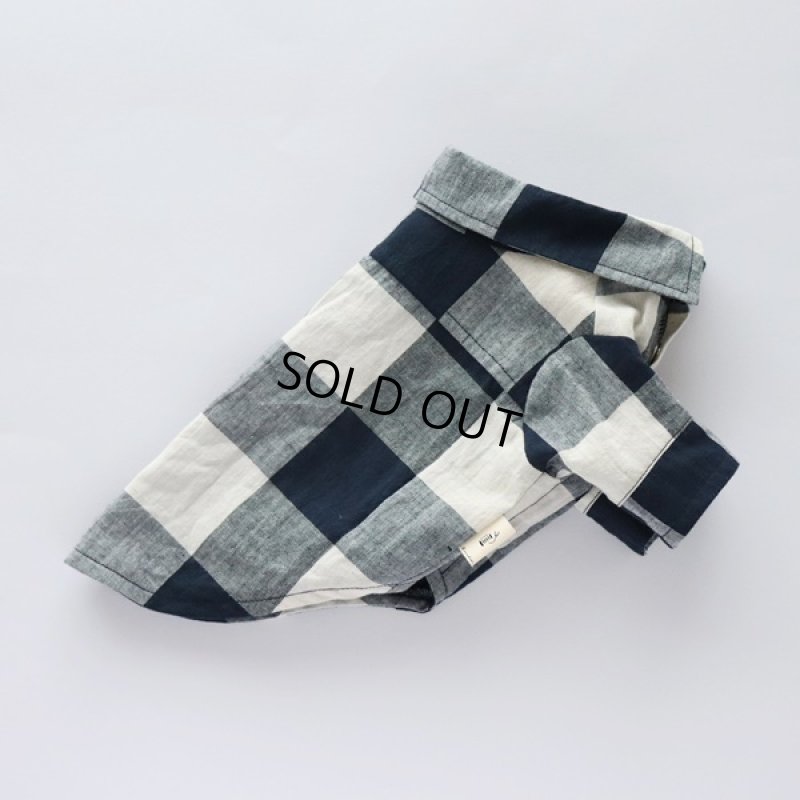 画像6: ブロックチェックシャツ（ネイビー） (6)