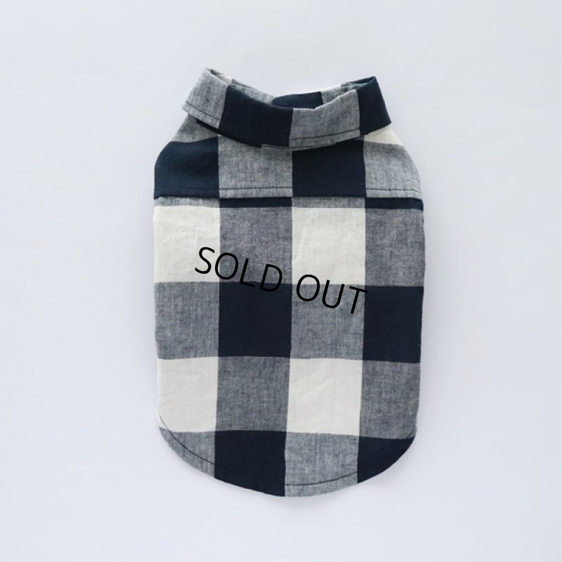 画像7: ブロックチェックシャツ（ネイビー） (7)