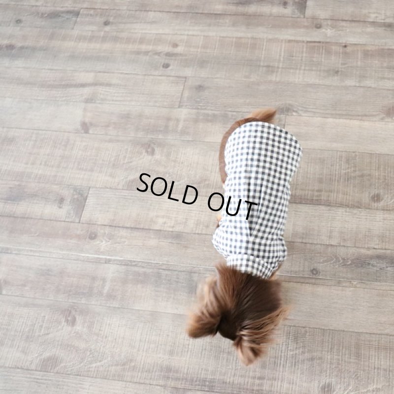 画像5: ギンガムチェックのノースリーブシャツ(ブラック) (5)