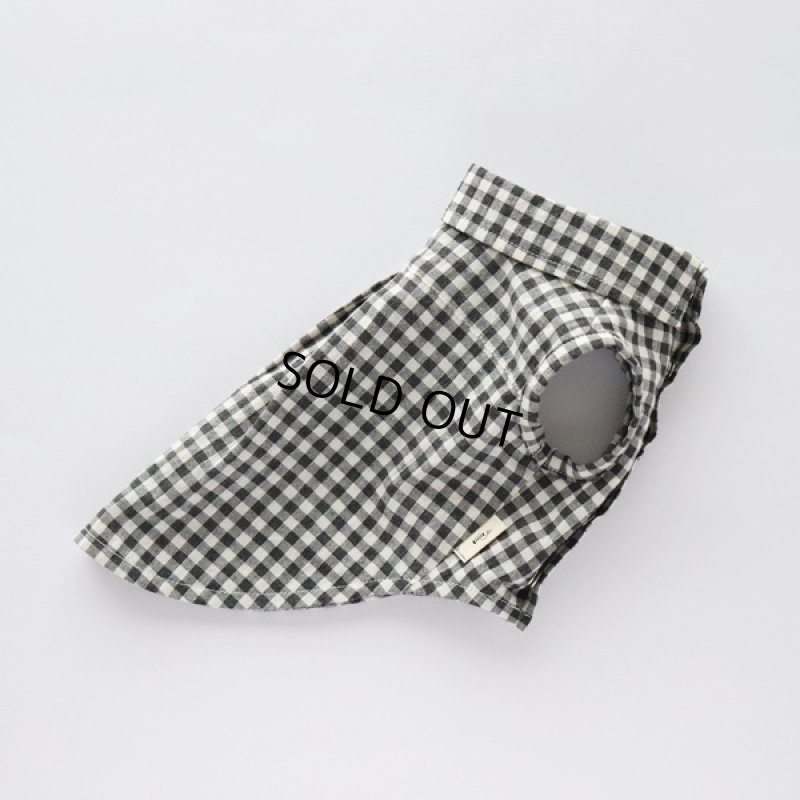 画像6: ギンガムチェックのノースリーブシャツ(ブラック) (6)