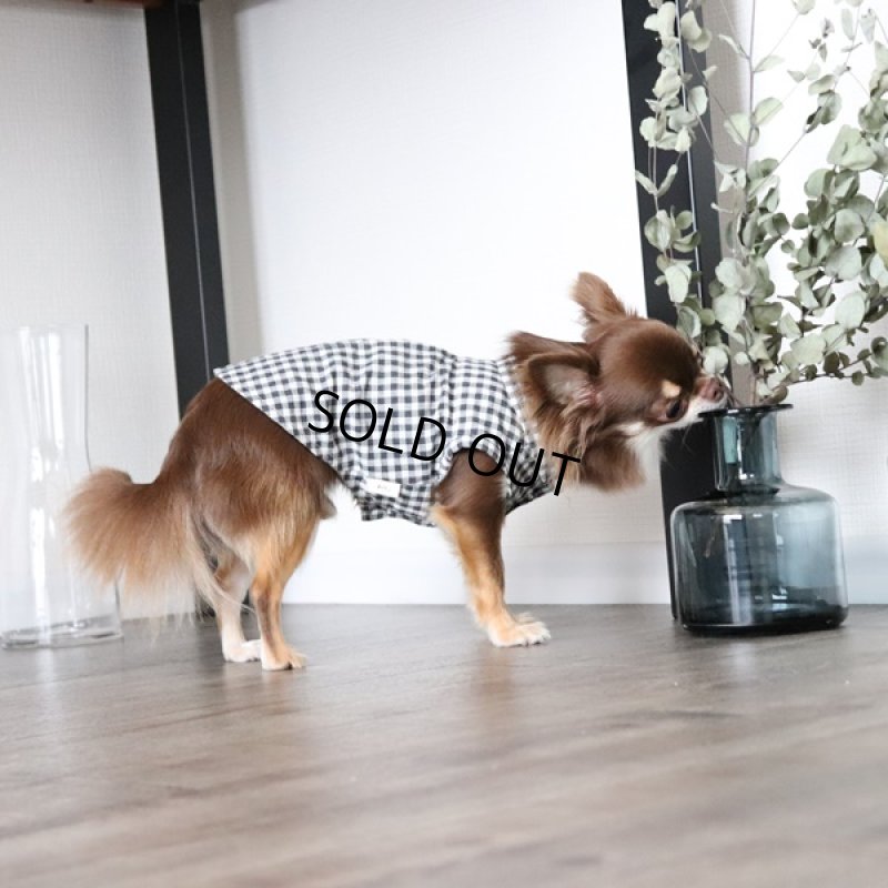 画像3: ギンガムチェックのノースリーブシャツ(ブラック) (3)