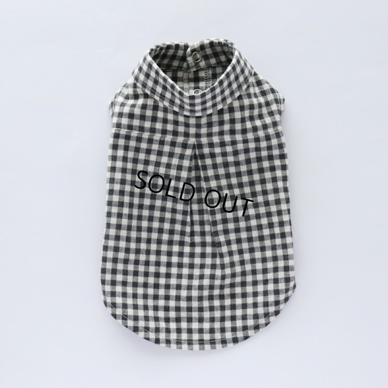 画像7: ギンガムチェックのノースリーブシャツ(ブラック) (7)