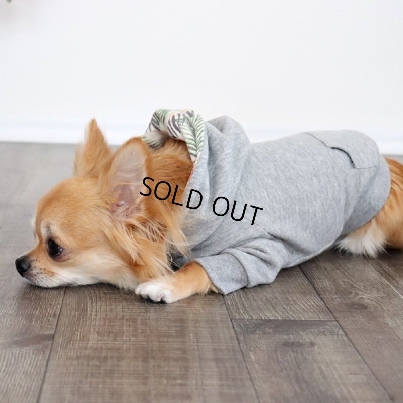 画像5: プルオーバーパーカー ボタニカル（杢グレー） (5)