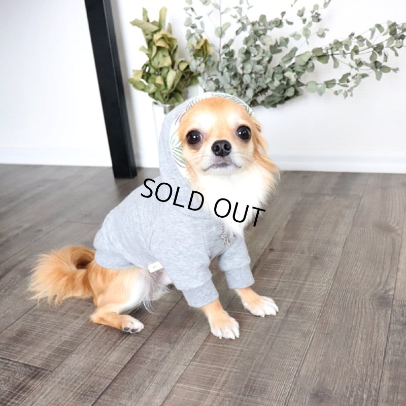 画像7: プルオーバーパーカー ボタニカル（杢グレー） (7)