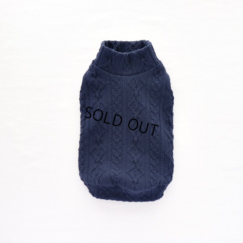 画像9: 【再販売】アランニットのハイネックノースリーブ(ネイビー) (9)