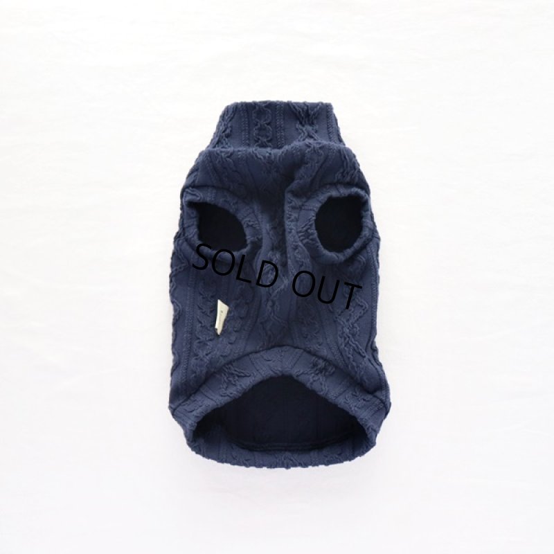 画像10: 【再販売】アランニットのハイネックノースリーブ(ネイビー) (10)