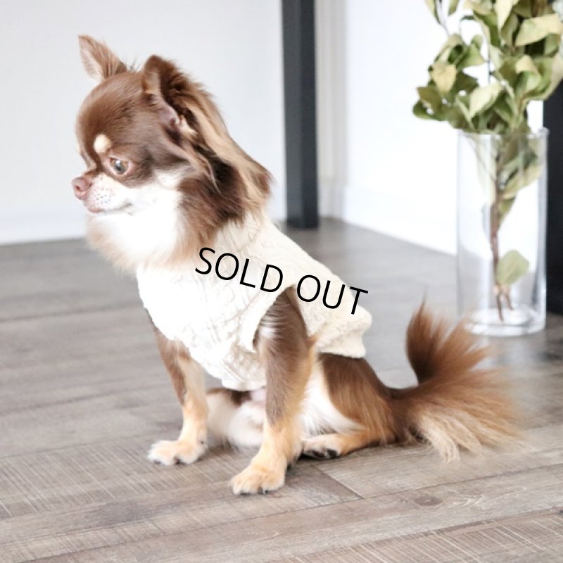 画像4: 【再販売】アランニットのハイネックノースリーブ（生成り） (4)