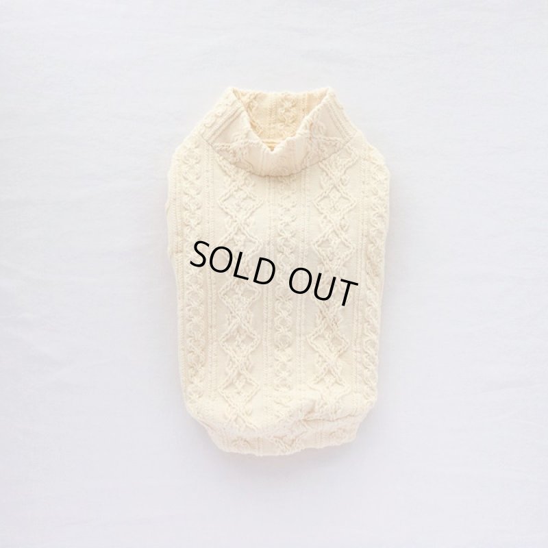 画像10: 【再販売】アランニットのハイネックカットソー（生成り） (10)