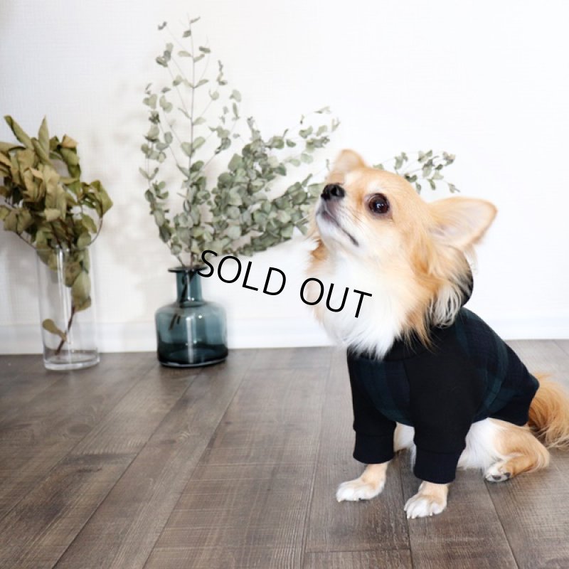 画像3: ブラックウォッチハイネックパーカー（ブラック×グリーン） (3)