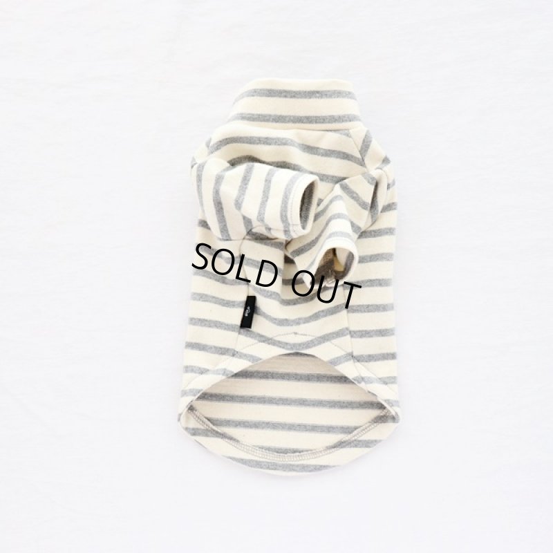 画像8: 【再販売】ボーダーハイネックカットソー（グレー×生成り） (8)