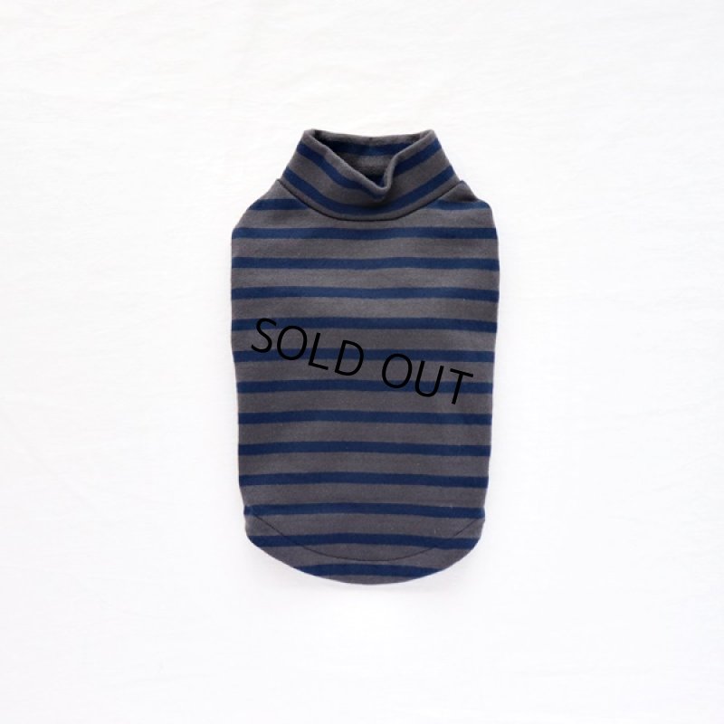 画像11: ボーダーハイネックカットソー(チャコールxネイビー) (11)