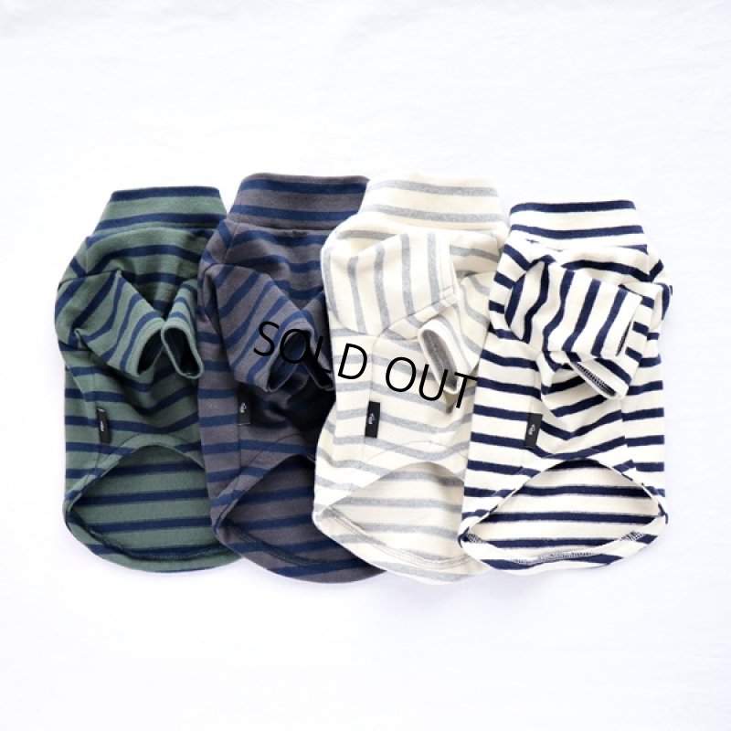 画像9: 【再販売】ボーダーハイネックカットソー（グレー×生成り） (9)