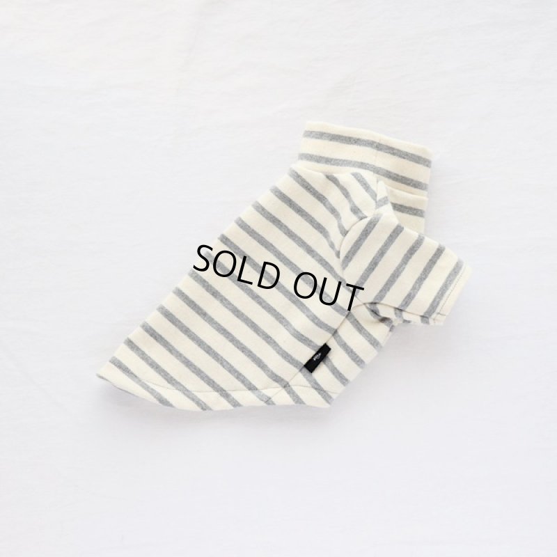 画像6: 【再販売】ボーダーハイネックカットソー（グレー×生成り） (6)