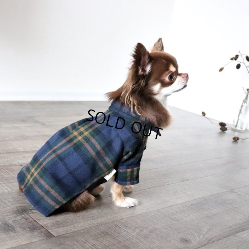 画像6: タータンチェックのシャツワンピース（グリーン） (6)