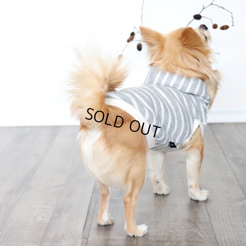 画像12: 【再販売】ボーダーノースリーブパーカー（グレー×アイボリー） (12)