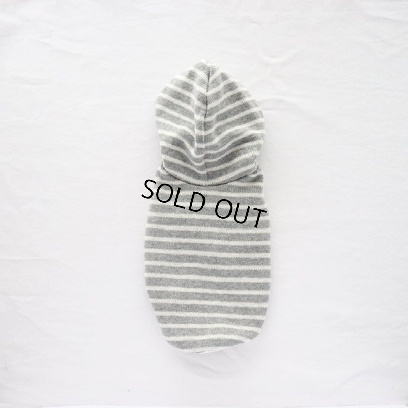 画像19: 【再販売】ボーダーノースリーブパーカー（グレー×アイボリー） (19)