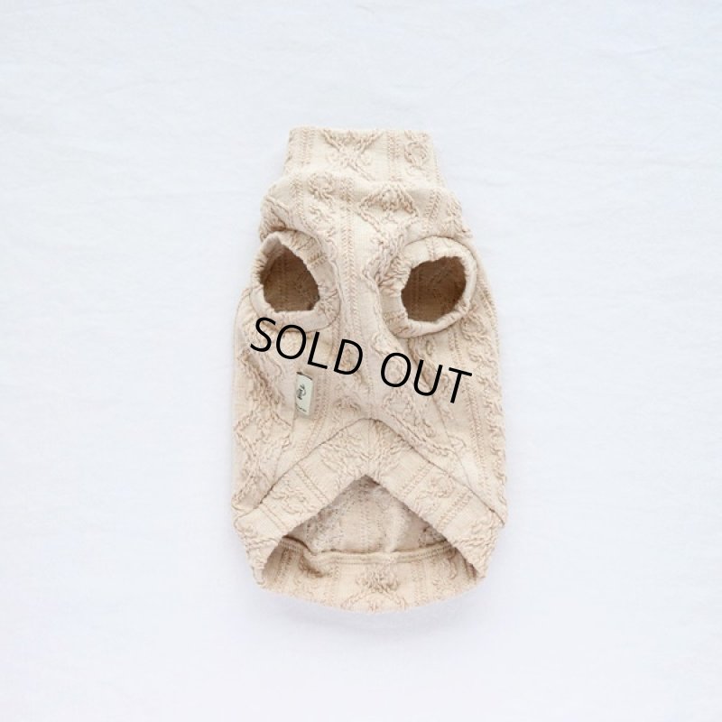 画像11: アランニットのハイネックノースリーブ（ミルクティ） (11)