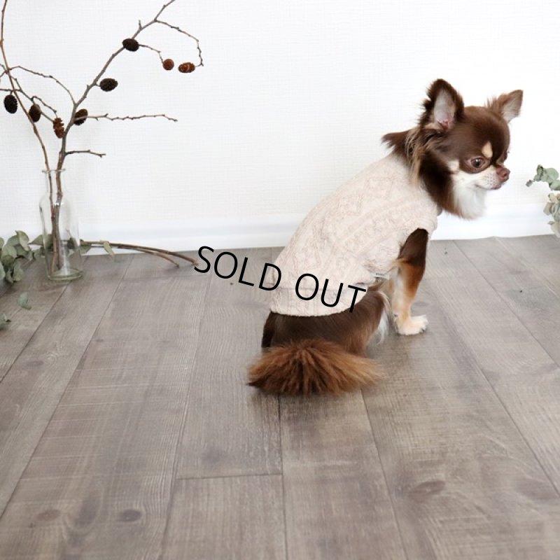 画像8: アランニットのハイネックノースリーブ（ミルクティ） (8)