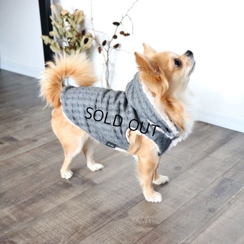 画像4: 2wayキルティングボアベスト（ダークグレー） (4)