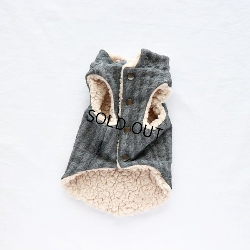 画像20: 2wayキルティングボアベスト（ダークグレー） (20)