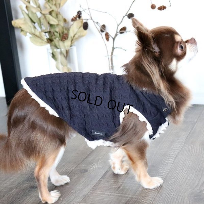 画像8: 2wayキルティングボアベスト（ネイビー） (8)