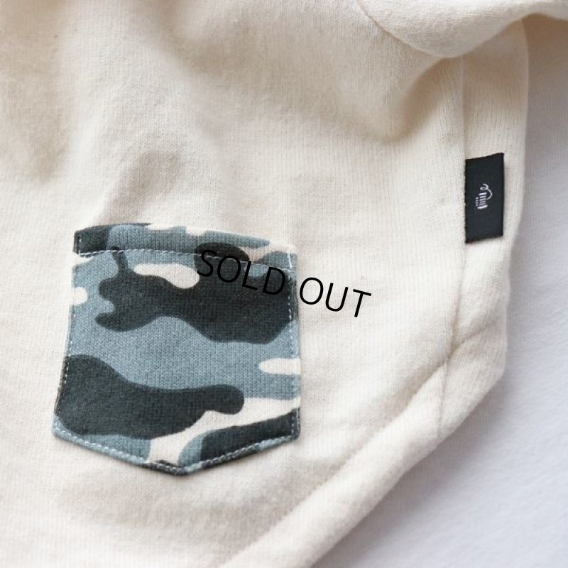 画像13: カモフラポケットつきカットソー（生成り×グレー） (13)