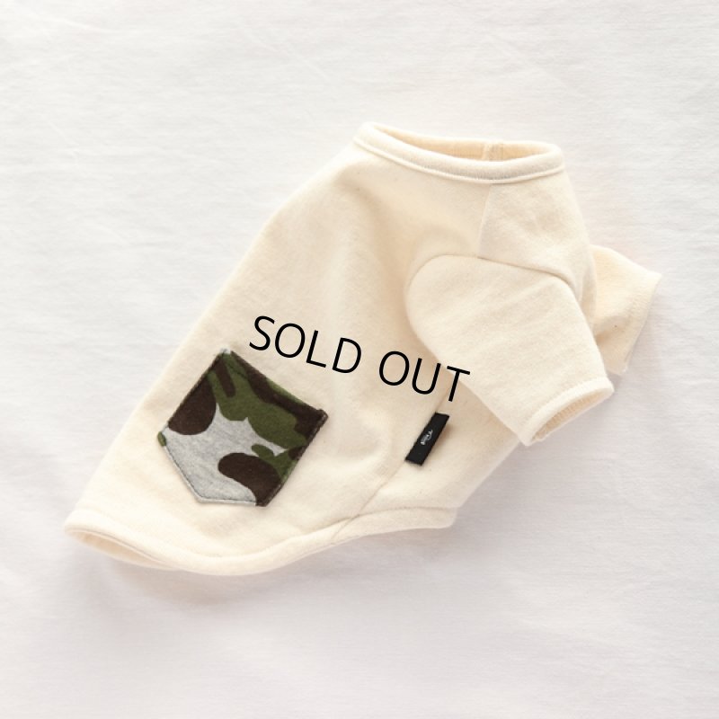 画像9: カモフラポケットつきカットソー（生成り×グリーン） (9)