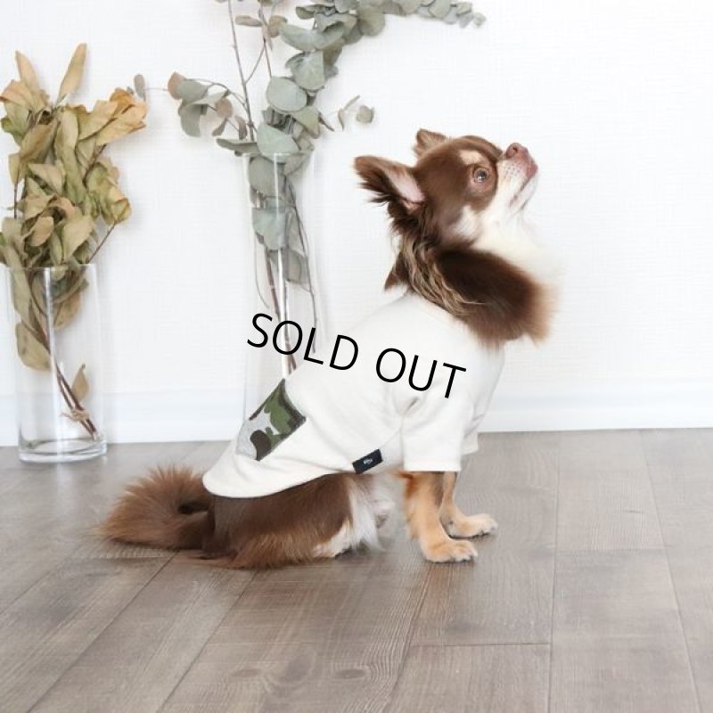 画像2: カモフラポケットつきカットソー（生成り×グリーン） (2)