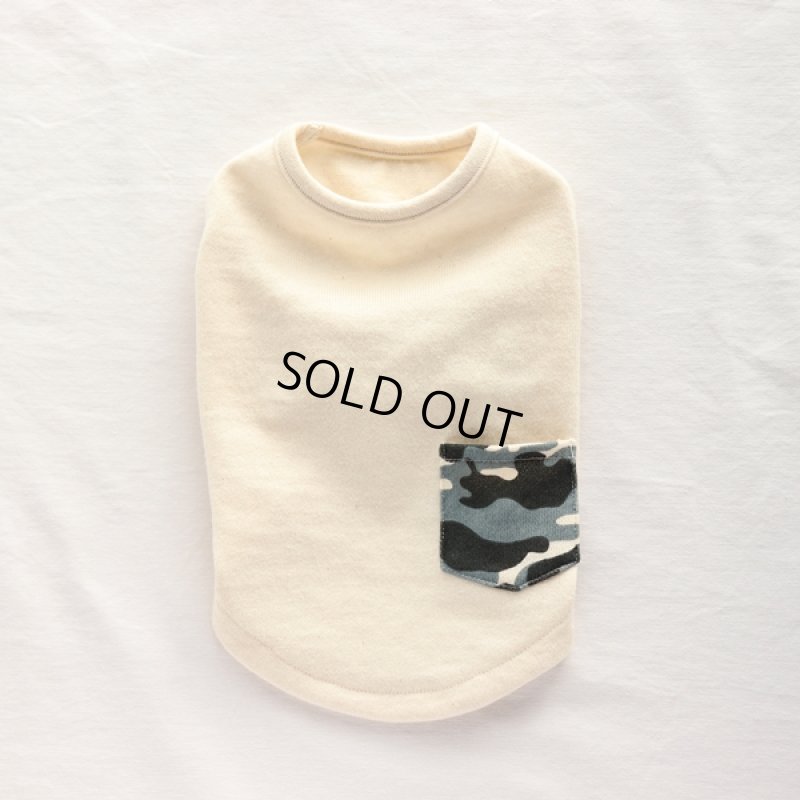 画像11: カモフラポケットつきカットソー（生成り×グレー） (11)