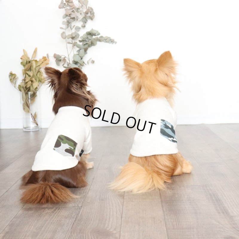 画像7: カモフラポケットつきカットソー（生成り×グリーン） (7)