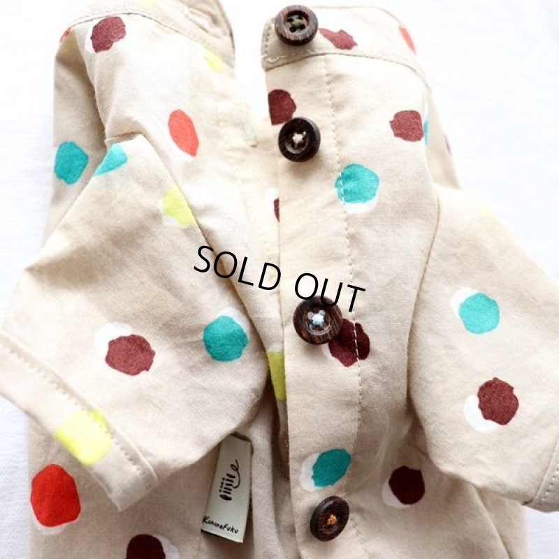 画像13: モダンドットのシャツワンピース（イエローベージュ） (13)