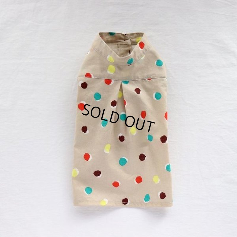 画像10: モダンドットのシャツワンピース（イエローベージュ） (10)