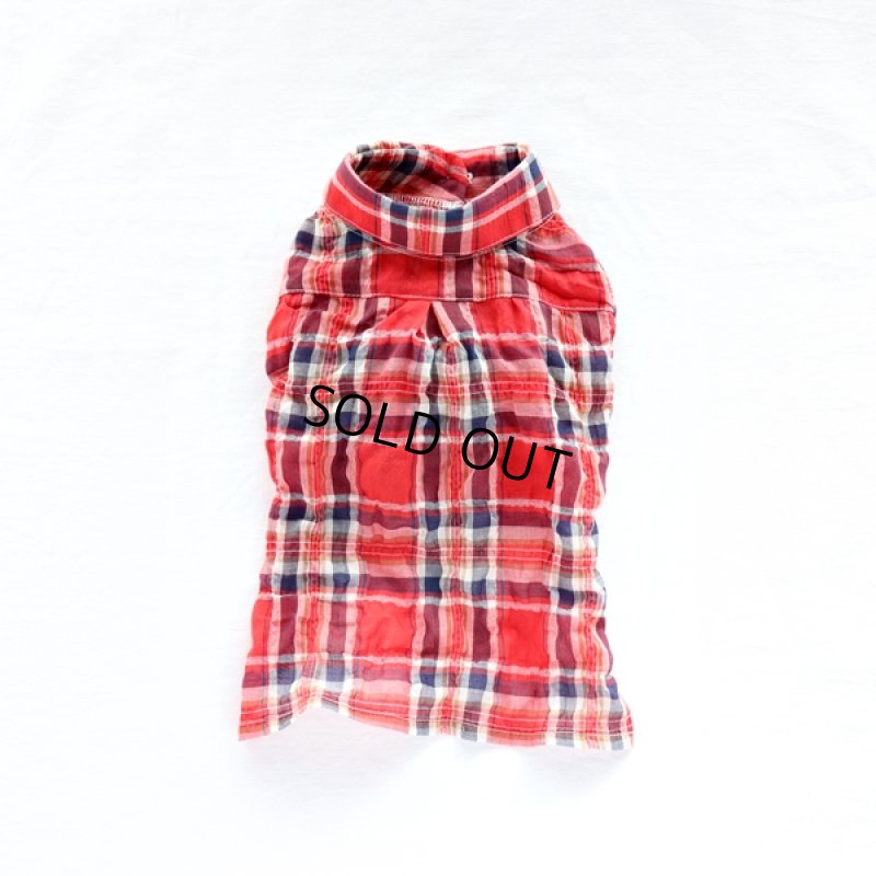 画像11: エアリーチェックのシャツワンピース（レッド） (11)