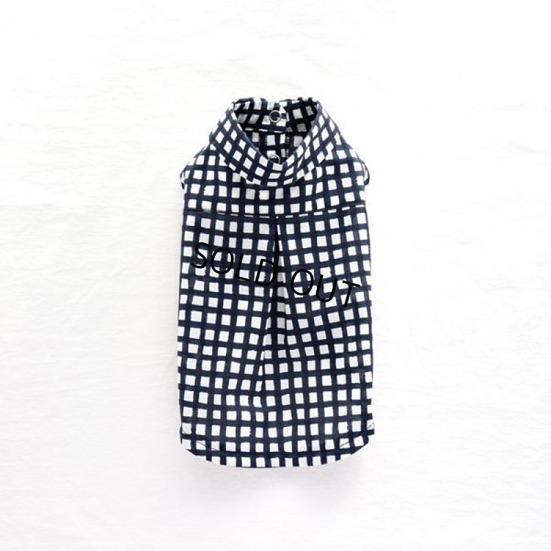 画像14: フリーギンガムのノースリーブシャツ（ネイビー） (14)