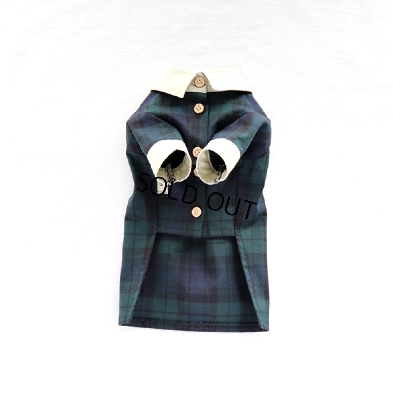 画像12: クレリックシャツワンピース(ブラックウォッチ×ペールオリーブ) (12)