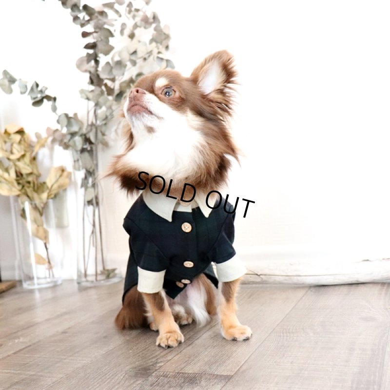 画像7: クレリックシャツワンピース(ブラックウォッチ×ペールオリーブ) (7)