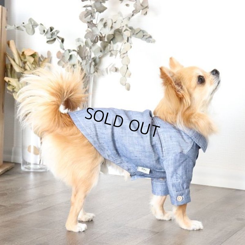 画像3: リネンダンガリーシャツ（ブルー） (3)