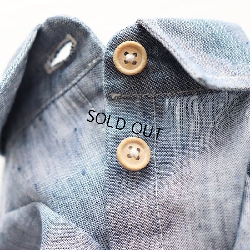 画像15: リネンダンガリーシャツワンピース(ブルー) (15)