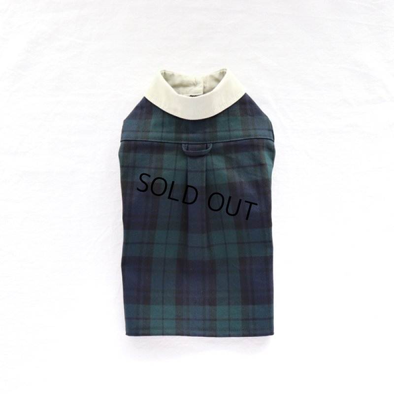 画像11: クレリックシャツワンピース(ブラックウォッチ×ペールオリーブ) (11)