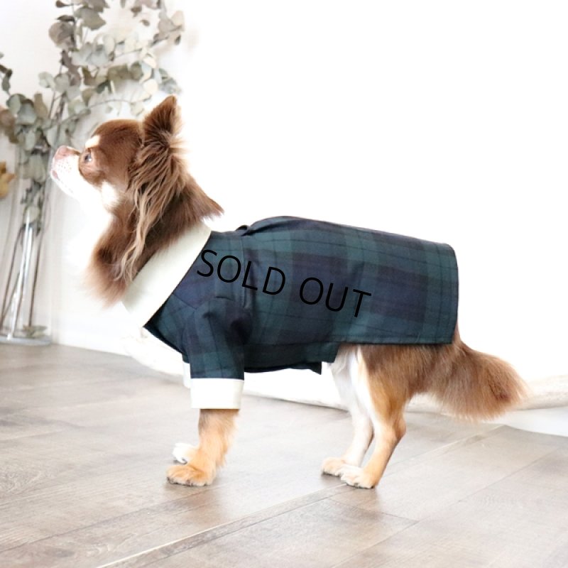 画像6: クレリックシャツワンピース(ブラックウォッチ×ペールオリーブ) (6)