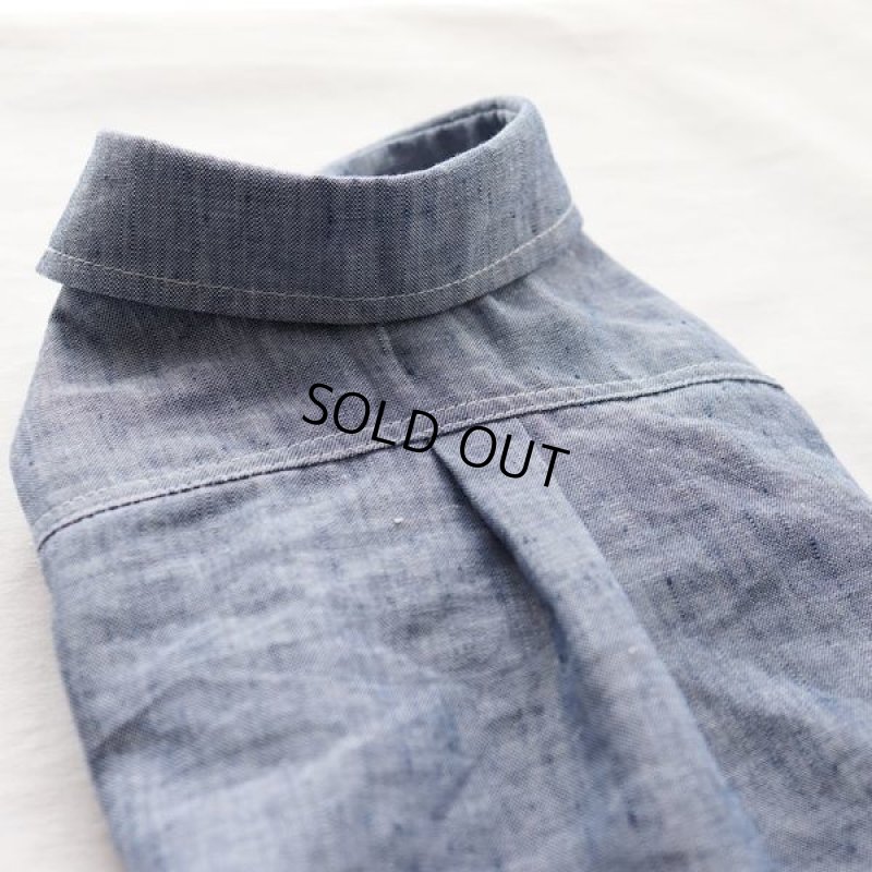 画像18: リネンダンガリーシャツ（ブルー） (18)