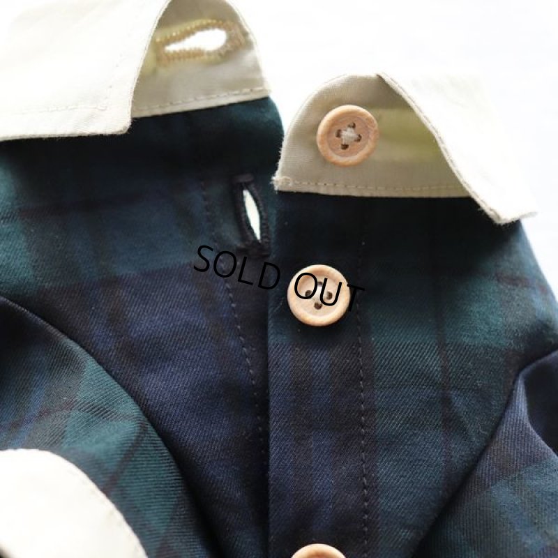 画像14: クレリックシャツワンピース(ブラックウォッチ×ペールオリーブ) (14)