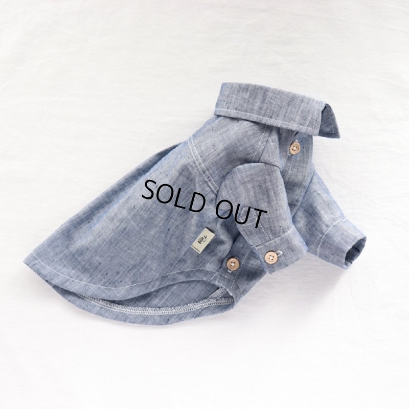 画像9: リネンダンガリーシャツ（ブルー） (9)