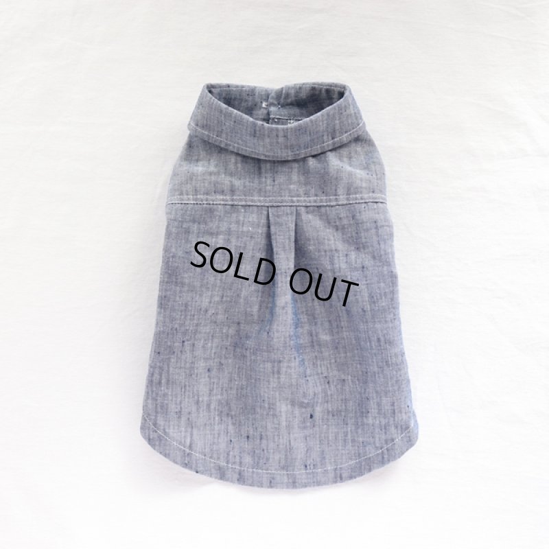 画像10: リネンダンガリーシャツ（ブルー） (10)