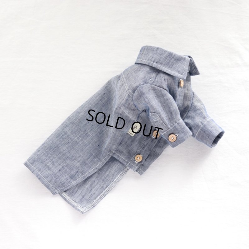 画像11: リネンダンガリーシャツワンピース(ブルー) (11)